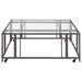 Adri - Square Glass Top Coffee Table With Casters - Simple Home Plus