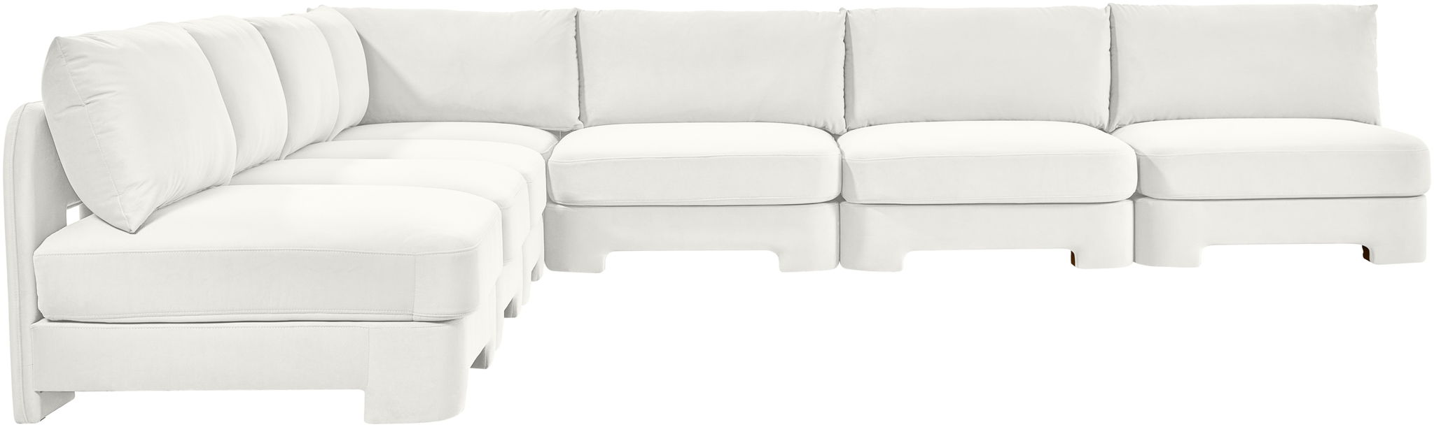 Hammond - Velvet Performance Fabric Upholstered 7 Piece Armless Sectional