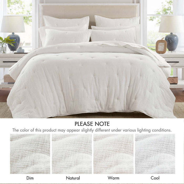 Breeze - Gauze Embroidered Euro Sham - White - Simple Home Plus