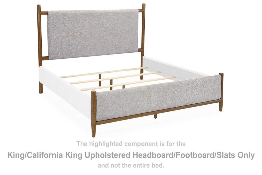 Lyncott - King/California King Upholstered Headboard/Footboard/Slats - Gray / Brown - Simple Home Plus