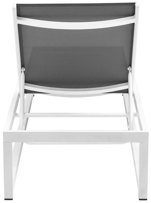 Maldives - Water Resistant Outdoor Patio Adjustable Sun Chaise Lounge Chair With White Base - Simple Home Plus