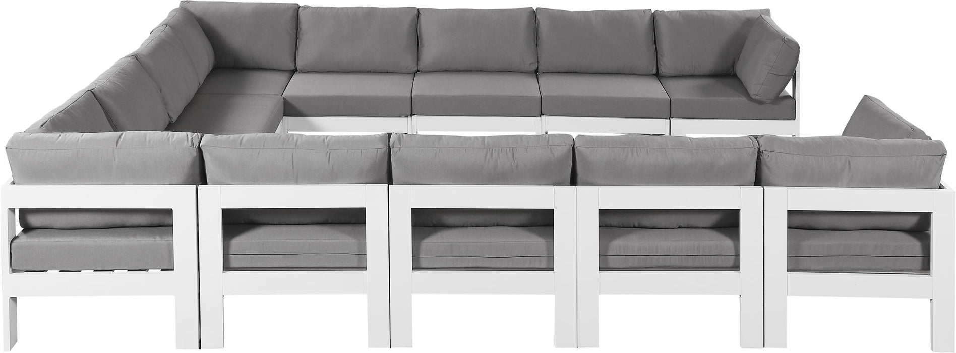 Nizuc - Outdoor Patio 12 Piece Modular Sectional With White Frame - Simple Home Plus