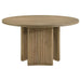 Adina - 53" Round Wood Dining Table - Distressed Light Brown - Simple Home Plus