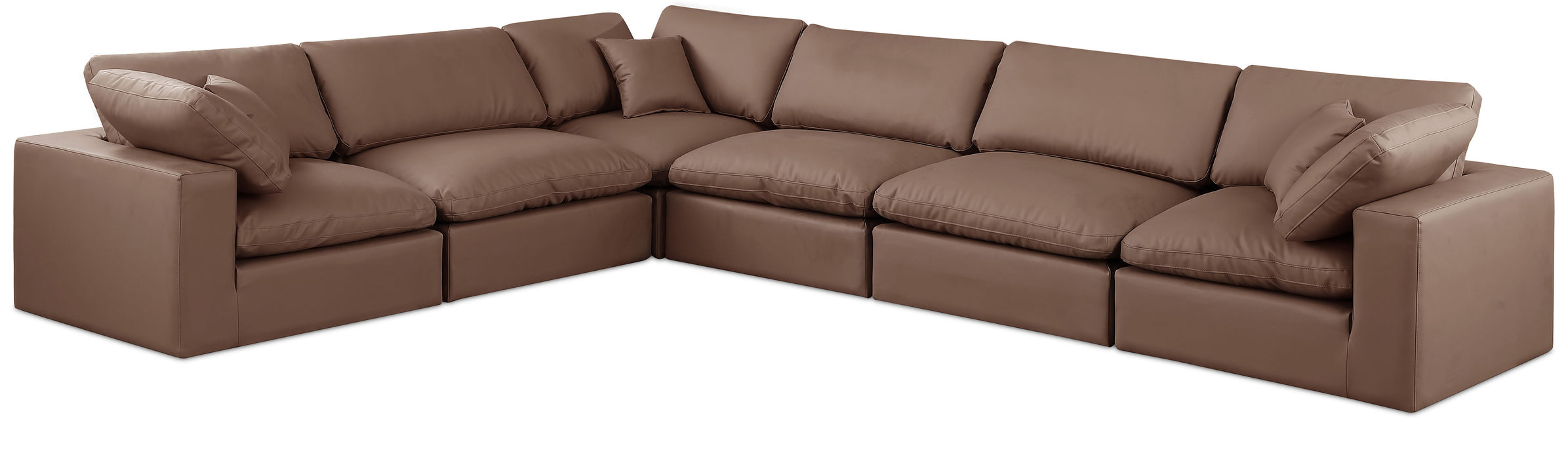 Comfy - 6 Piece Faux Leather Modular Corner Sectional - Simple Home Plus