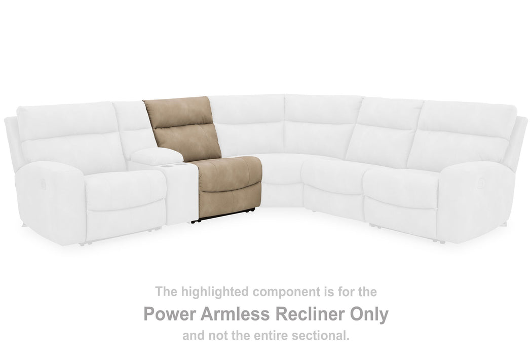 Next-Gen Durapella - Power Armless Recliner With Adj Headrest - Sand - Simple Home Plus