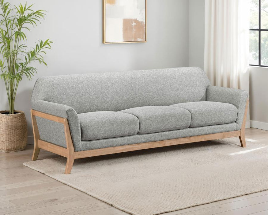 Vaughn - Fabric Upholstered Flared Arm Sofa - Gray - Simple Home Plus