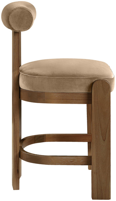 Arienzo - Velvet Upholstered Counter Stool (Set of 2) - Simple Home Plus