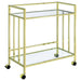 Cara - 2-tier Rectangular Glass Shelf Metal Bar Cart - Simple Home Plus
