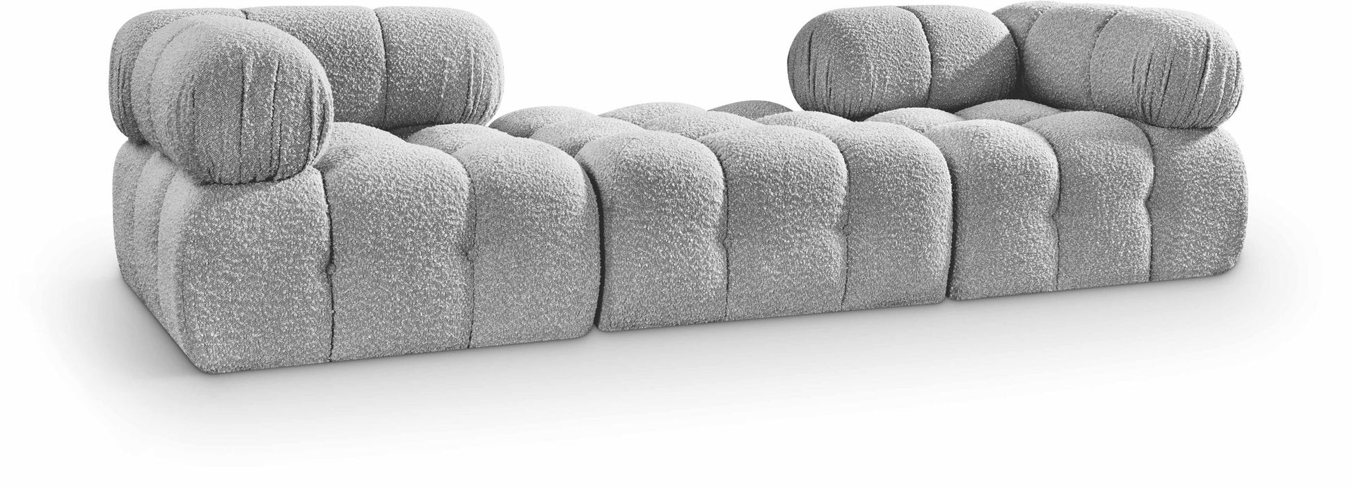 Ames - 3 Piece Boucle Modular Sofa With 1 Backless Seat - Simple Home Plus