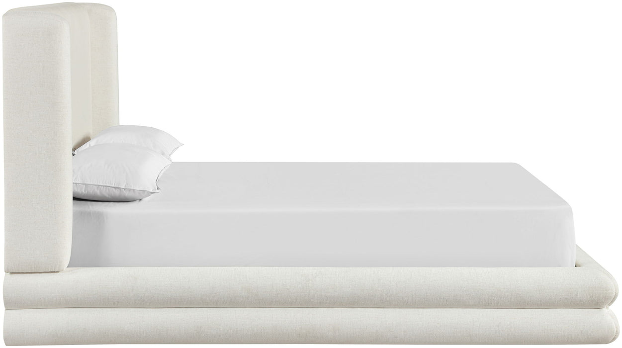 Chandra - Linen Textured Fabric Upholstered Bed - Simple Home Plus