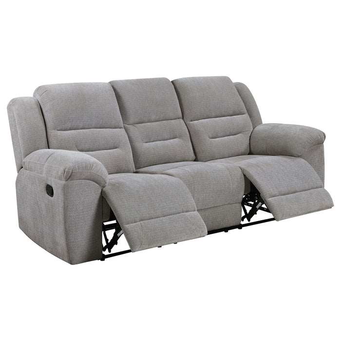 Gilson - Chenille Upholstered Reclining Sofa - Gray - Simple Home Plus
