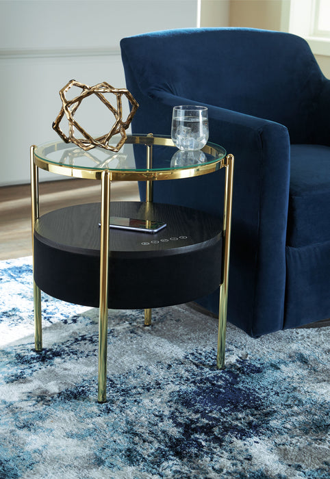 Nedman - Black / Gold Finish - Accent Table With Speaker - Simple Home Plus