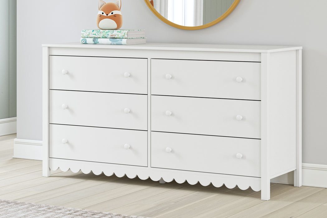 Hallityn - White - Six Drawer Dresser - Simple Home Plus