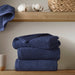 Diagonal Ribbed - 4 Piece Hand Towels Set - Navy - Simple Home Plus