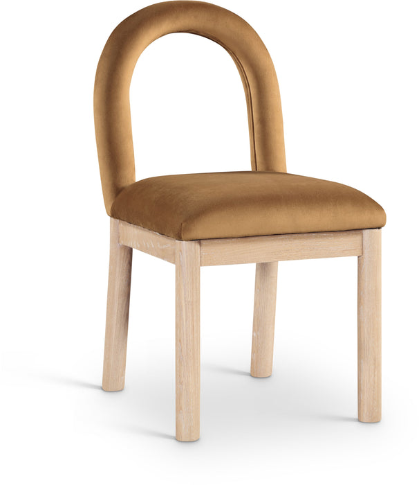 Conrad - Velvet Dining Chair With Natural Legs - Saddle - Simple Home Plus