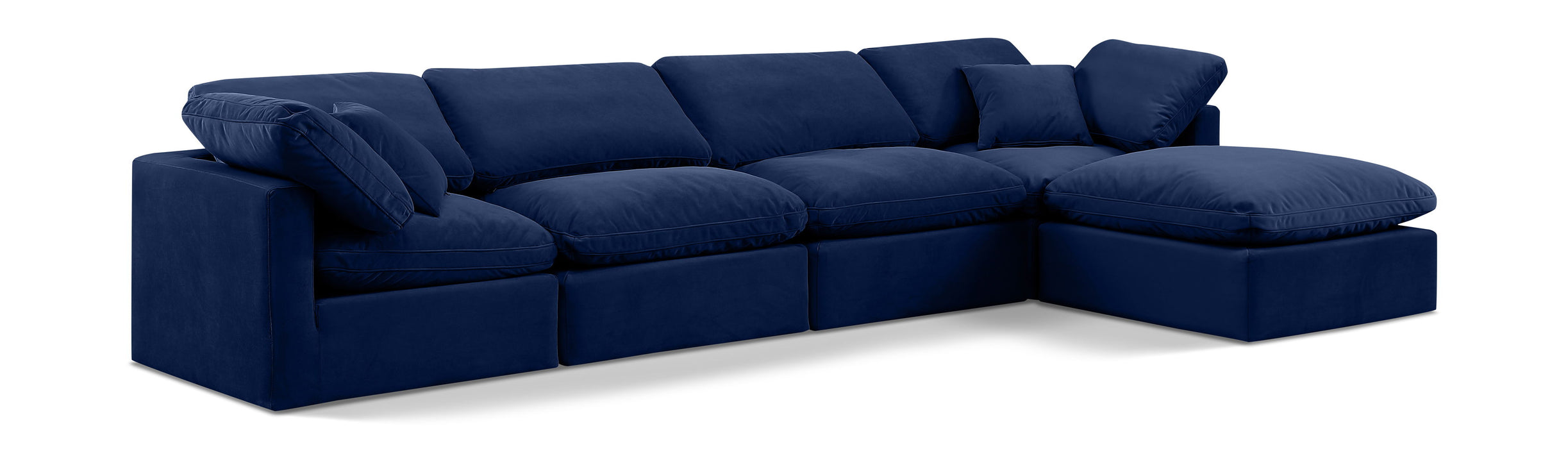Indulge - Velvet 5 Piece Modular Sectional With Chaise - Simple Home Plus