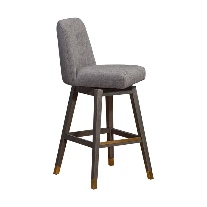 Amelia - Swivel Bar Stool - Gray Oak / Mocha - Simple Home Plus