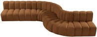 Arc - Velvet 7 Piece Modular Sofa - Saddle - Simple Home Plus