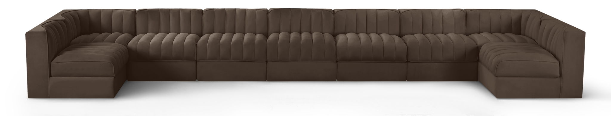 Rummi - Armless Velvet Performance Fabric Upholstered 9 Piece Modular Sectional - Simple Home Plus