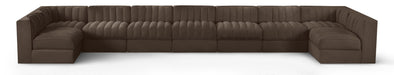 Rummi - Armless Velvet Performance Fabric Upholstered 9 Piece Modular Sectional - Simple Home Plus
