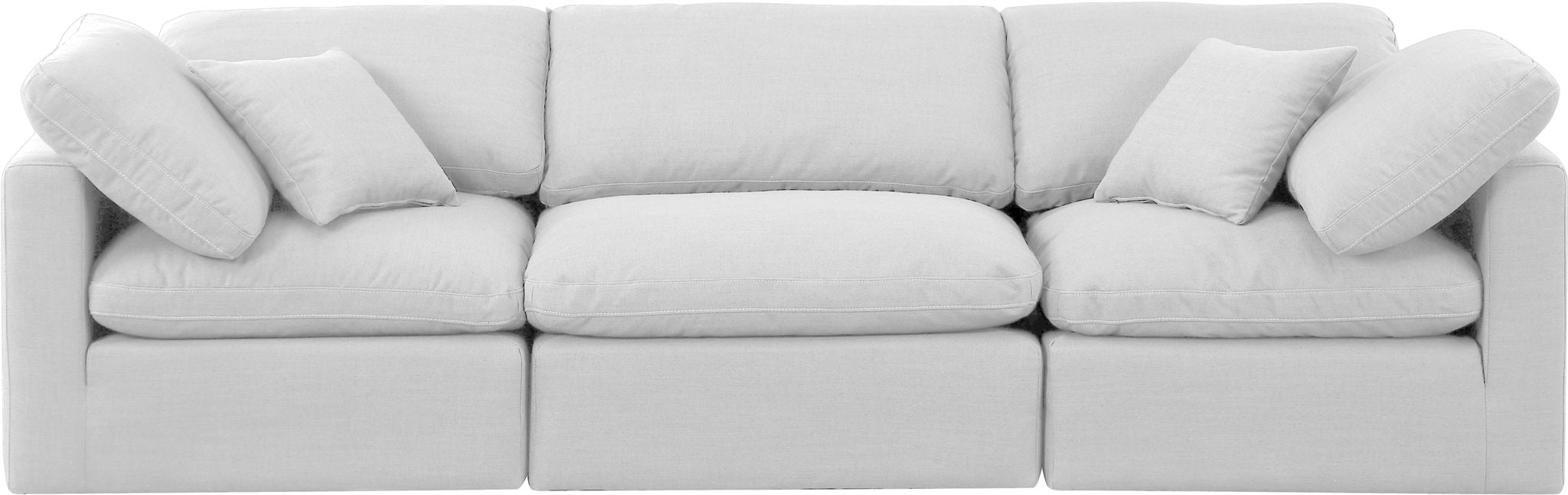 Indulge - Linen 3 Piece Modular Sofa - White - Simple Home Plus