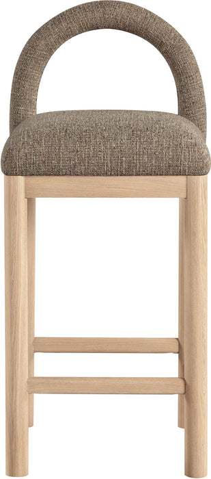 Conrad - Linen Counter Stool With Natural Legs - Simple Home Plus