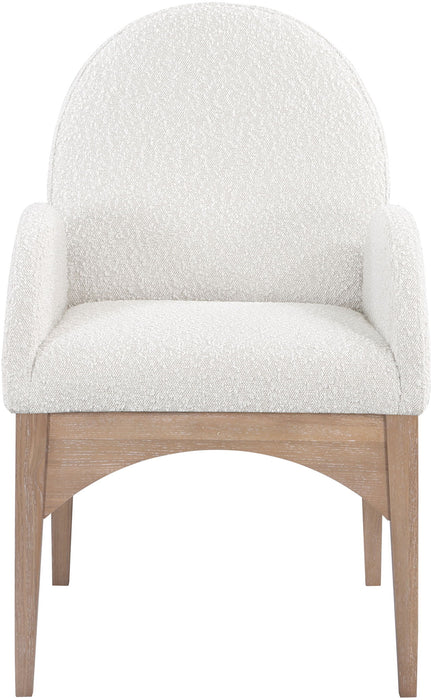 Waldorf - Boucle Dining Arm Chair With Natural Legs - Simple Home Plus