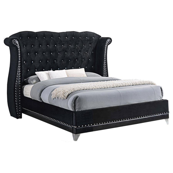 Barzini - Upholstered Wingback Bed - Simple Home Plus