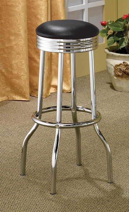 Retro - Upholstered Metal Swivel Bar Stool (Set of 2) - Simple Home Plus