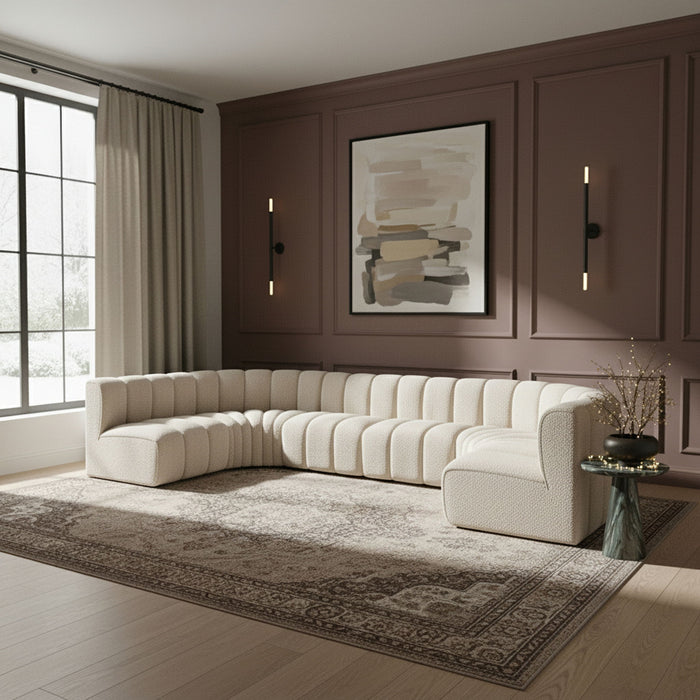 Arc - Boucle Fabric 8 Piece Modular Sofa - Simple Home Plus