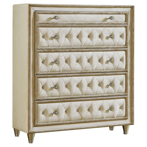 Antonella - 5-Drawer Upholstered Chest - Simple Home Plus