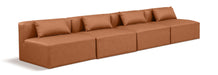 Cube - Modular 4 Seat Armless Sofa - Cognac - Simple Home Plus
