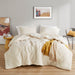 Kyla - King/California King Double Diamond Quilted Teddy Comforter Set - Ivory - Simple Home Plus
