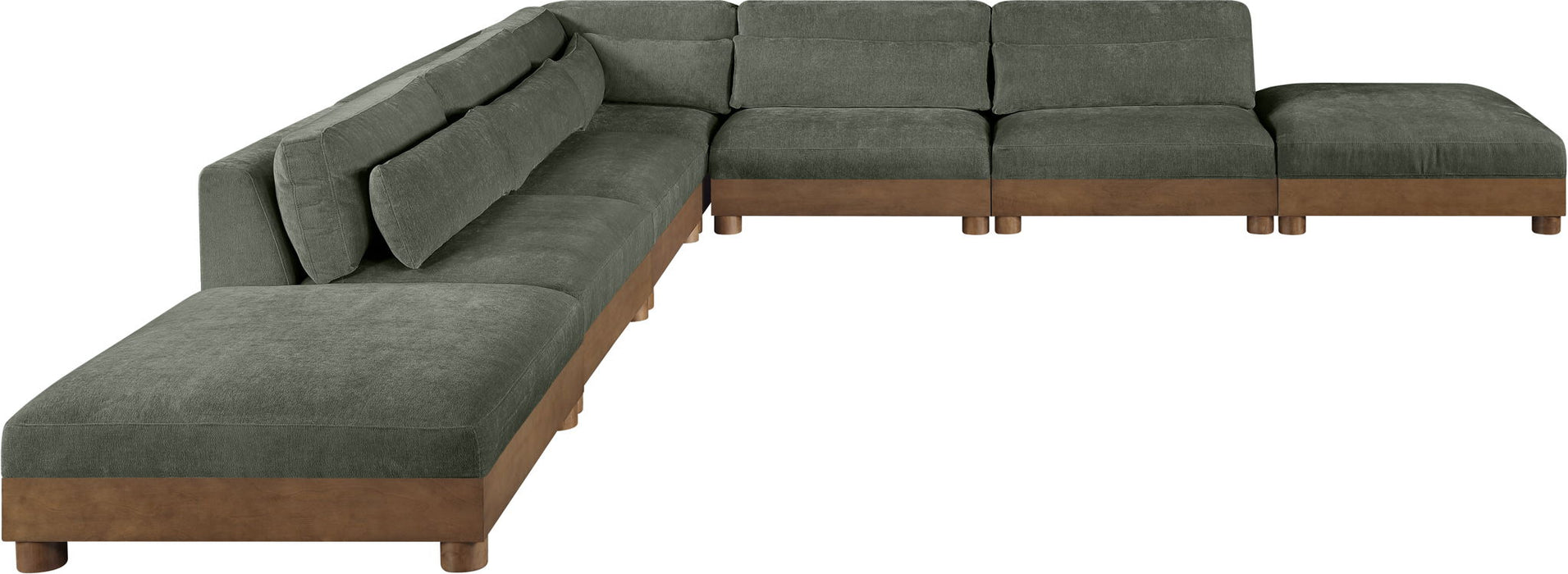 Turin - Chenille Fabric Upholstered Modular Sectional - Green - Simple Home Plus