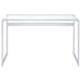 Hartford - Glass Top Writing Desk - Chrome - Simple Home Plus
