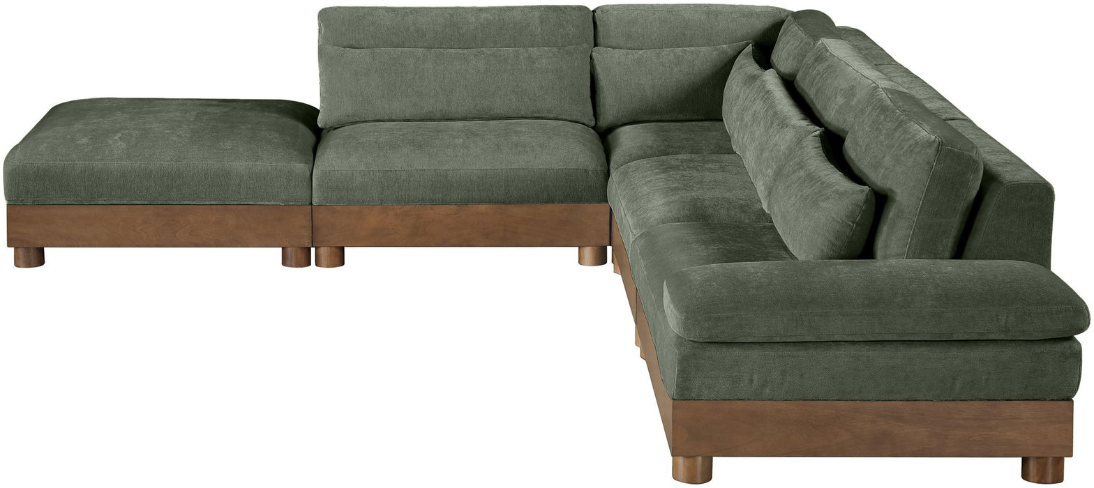 Turin - Chenille Fabric Upholstered Modular Sectional - Green - Simple Home Plus