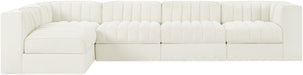Rummi - Velvet Performance Fabric Upholstered 5 Piece Modular Sectional, L-Shaped (Right) - Simple Home Plus