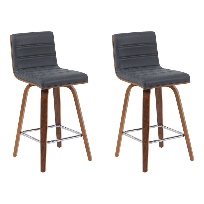 Vienna - Modern Counter Height Swivel Bar Stool - Walnut Finished Wood Frame - Simple Home Plus