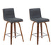 Vienna - Modern Counter Height Swivel Bar Stool - Walnut Finished Wood Frame - Simple Home Plus