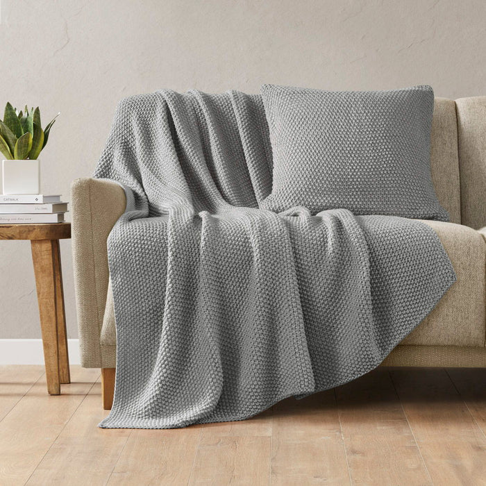 Bree Knit - Square Pillow Cover - Gray - Simple Home Plus