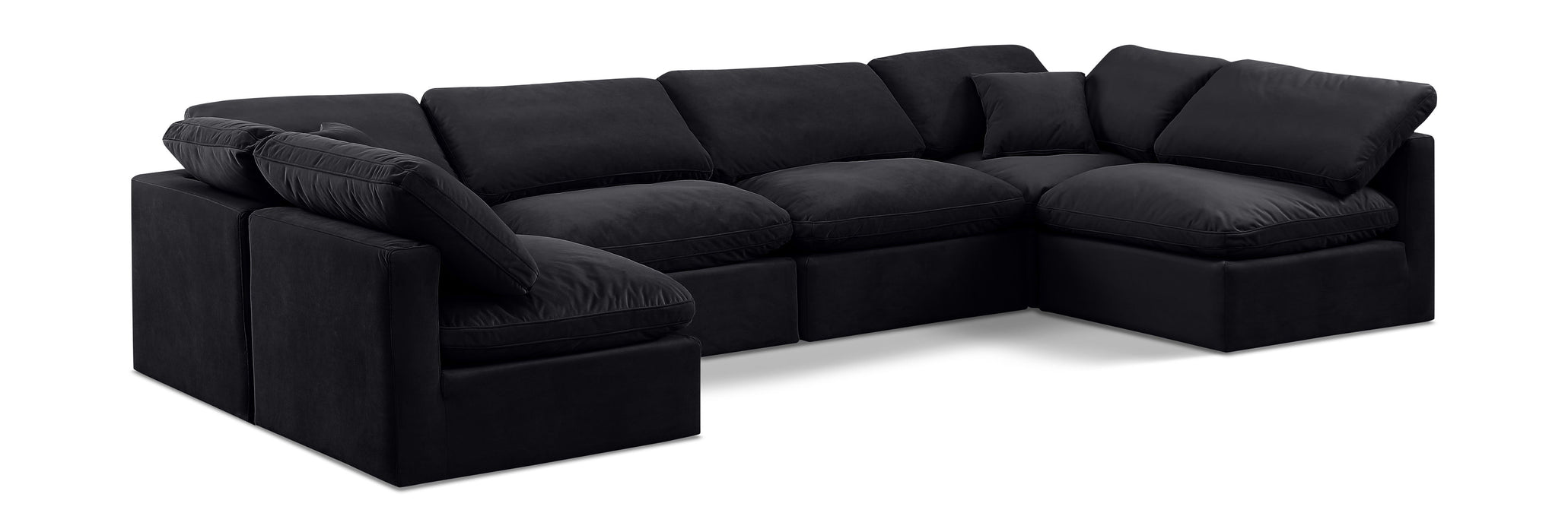 Indulge - Velvet 6 Piece Modular U-Shaped Sectional - Simple Home Plus
