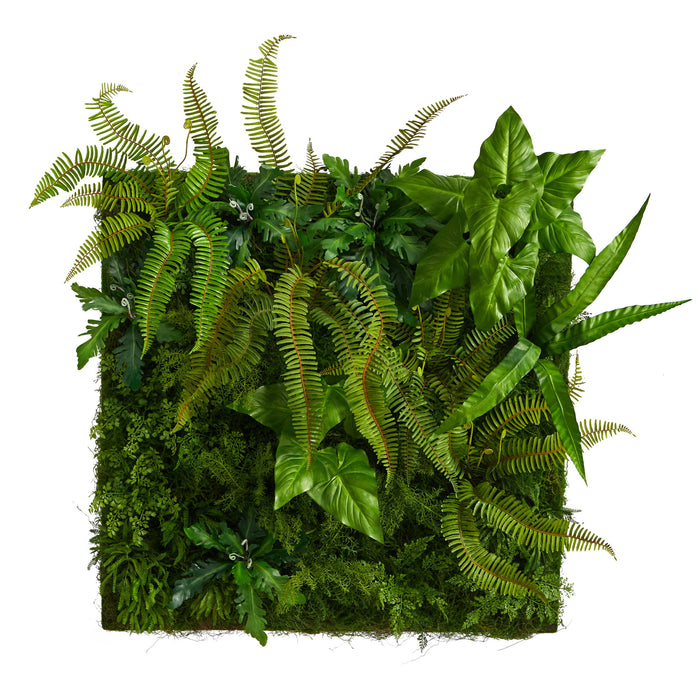 40" x 40" Mixed Greends Artificial Living Wall