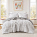 Gia - Twin Back Print Long Comforter Mini Set - Gray - Simple Home Plus
