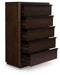 Dilenno - Dark Brown - Five Drawer Chest - Simple Home Plus