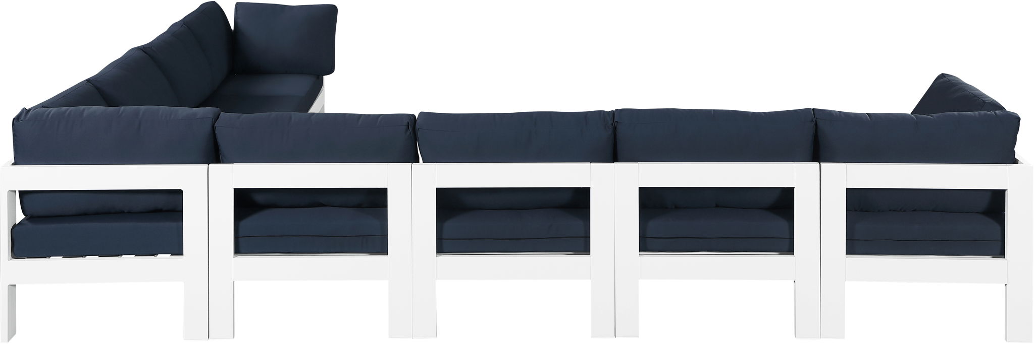 Nizuc - Outdoor Patio 8 Piece Modular Sectional With White Frame - Simple Home Plus