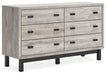 Vessalli - Black / Gray - Six Drawer Dresser - Simple Home Plus