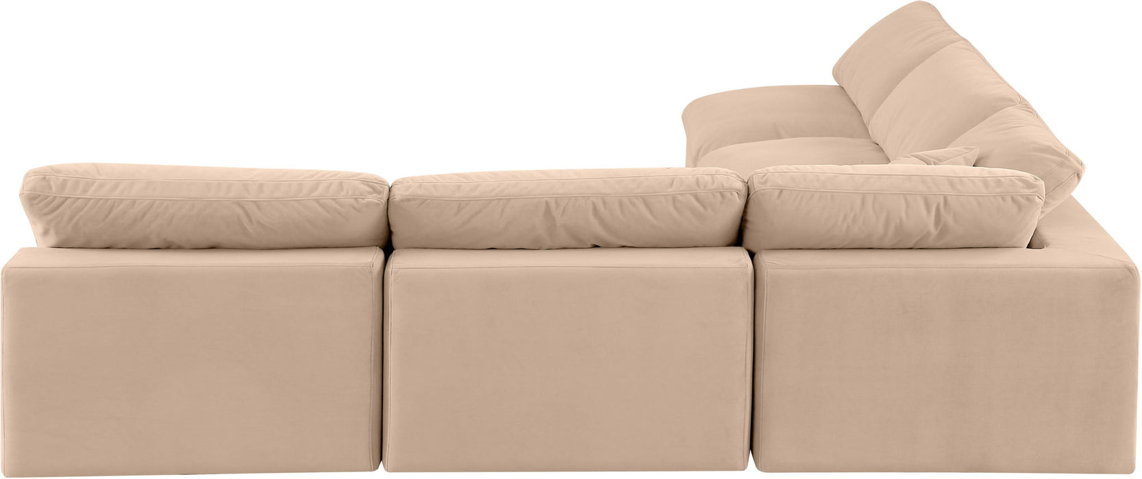 Comfy - 5 Piece Velvet Modular Corner Armless Sectional - Simple Home Plus