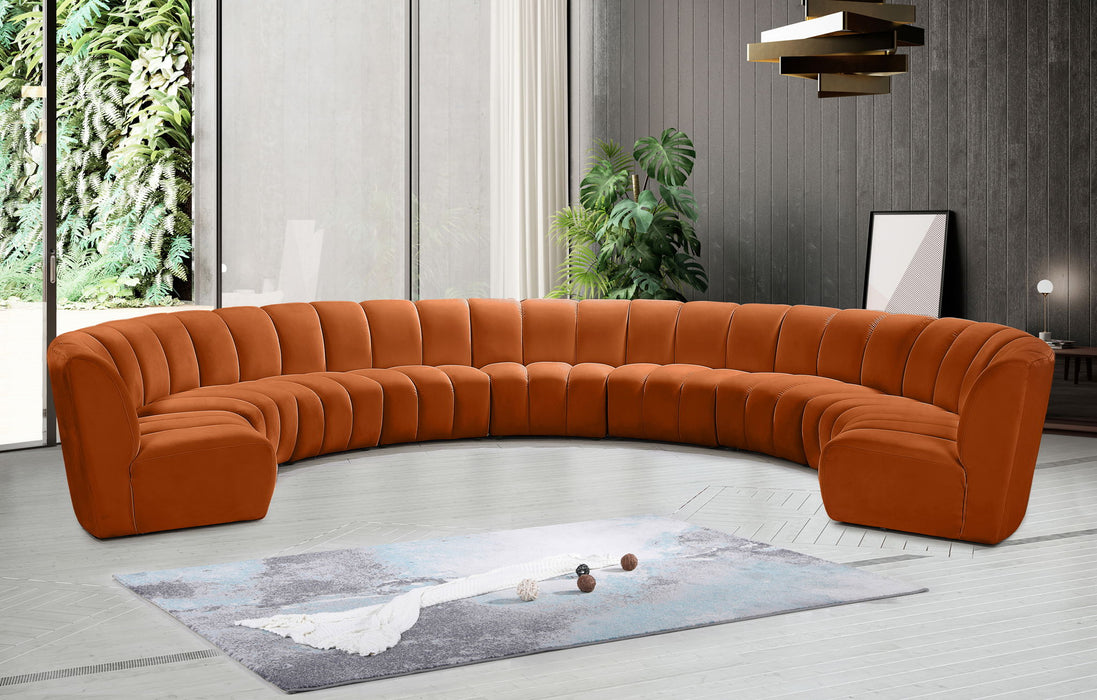 Infinity - 9 Piece Velvet Modular Sectional - Simple Home Plus