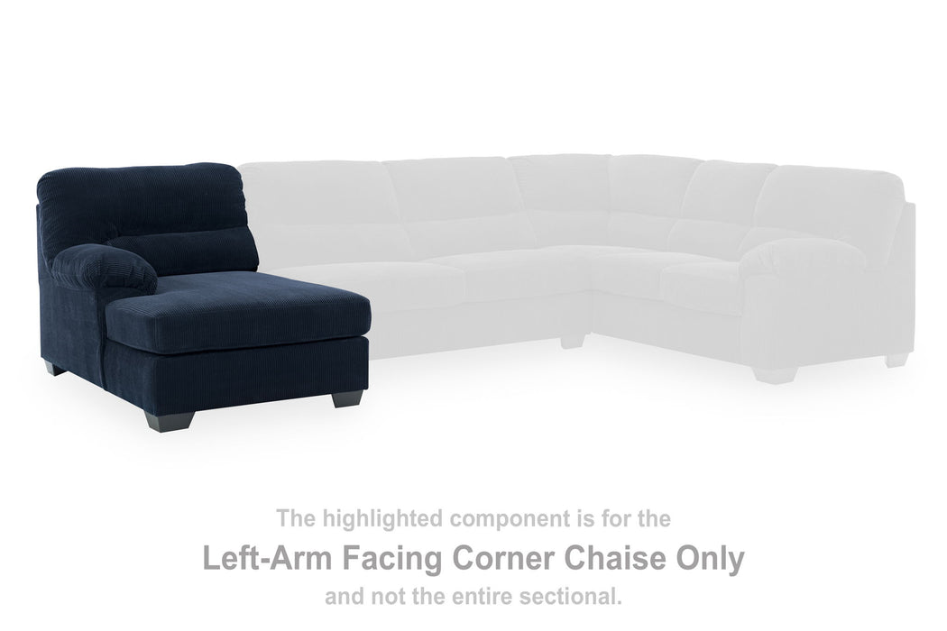 SimpleJoy - LAF Corner Chaise - Navy - Simple Home Plus