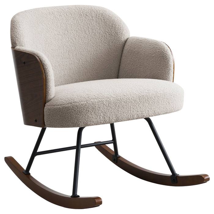 Paige - Boucle Upholstered Mid Back Rocking Chair - Simple Home Plus